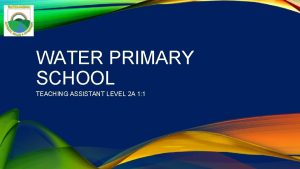 WATER PRIMARY SCHOOL TEACHING ASSISTANT LEVEL 2 A