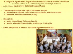 A hallgatk figyelmnek folyamatos fenntartsa tvoktatsi kurzusokban dr