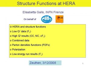 Structure Functions at HERA Elisabetta Gallo INFN Firenze