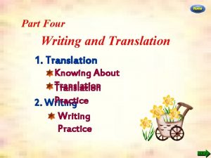 Part Four Writing and Translation 1 Translation Knowing