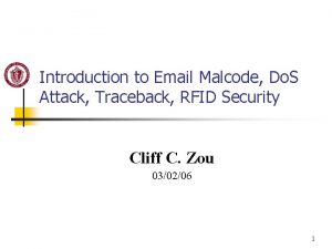 Introduction to Email Malcode Do S Attack Traceback