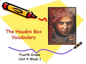 The Houdini Box Vocabulary Fourth Grade Unit 4