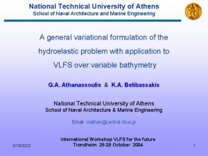 National Technical University of Athens School of Naval