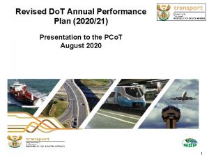 Revised Do T Annual Performance Plan 202021 Presentation