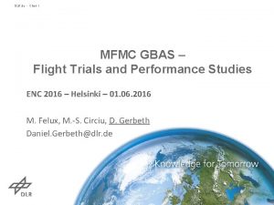 DLR de Chart 1 MFMC GBAS Flight Trials
