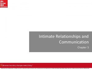 Intimate Relationships and Communication Chapter 5 2020 Mc