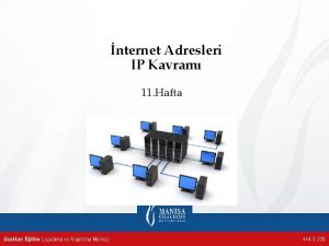 nternet Adresleri IP Kavram 11 Hafta IP Adresi