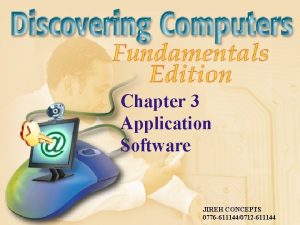 Chapter 3 Application Software JIREH CONCEPTS 0776 6111440712
