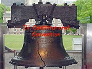 IV Constitutional Convention A New Constitution May 1787
