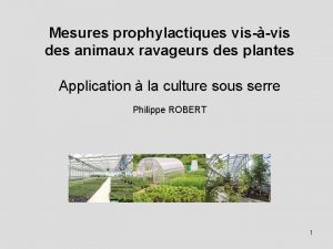 Mesures prophylactiques visvis des animaux ravageurs des plantes