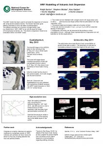 WRF Modelling of Volcanic Ash Dispersion Ralph Burton