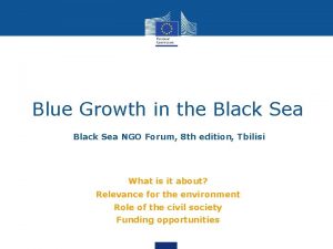 Blue Growth in the Black Sea NGO Forum