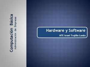 Administracin de Empresas Computacin Bsica Hardware y Software