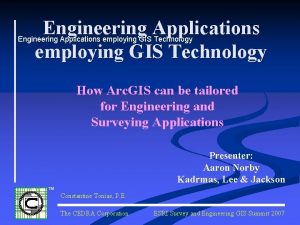 Engineering Applications employing GIS Technology How Arc GIS
