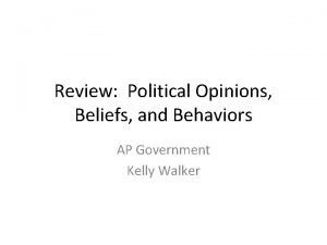 Review Political Opinions Beliefs and Behaviors AP Government