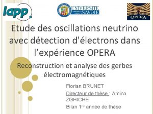 Etude des oscillations neutrino avec dtection dlectrons dans