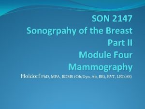 SON 2147 Sonogrpahy of the Breast Part II