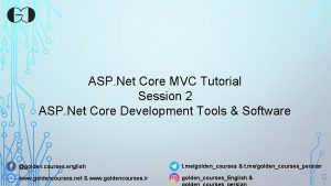 ASP Net Core MVC Tutorial Session 2 ASP