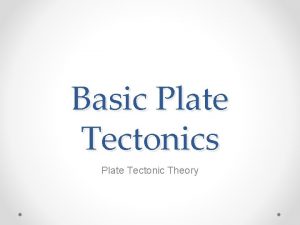 Basic Plate Tectonics Plate Tectonic Theory Inside the