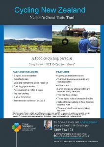 Cycling New Zealand Nelsons Great Taste Trail A