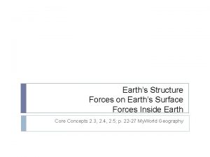Earths Structure Forces on Earths Surface Forces Inside