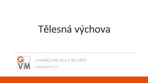 Tlesn vchova GYMNZIUM VELK MEZI www gvm cz