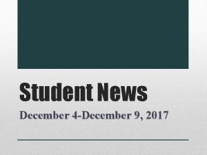Student News December 4 December 9 2017 Guilty
