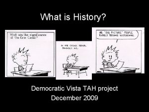 What is History Democratic Vista TAH project December