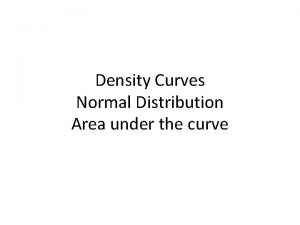 Density Curves Normal Distribution Area under the curve