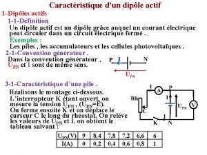 Caractristique dun diple actif 1 Diples actifs 1