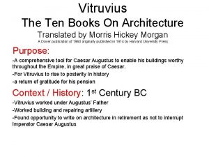 Vitruvius The Ten Books On Architecture Translated by