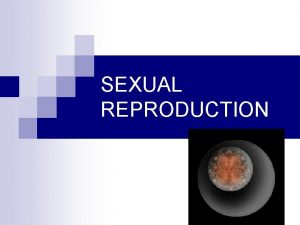 SEXUAL REPRODUCTION I Sexual Reproduction Meiosis A Why