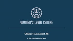 Childrens Amendment Bill by Mandi Mudarikwa and Seeham