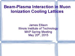 BeamPlasma Interaction in Muon Ionization Cooling Lattices James