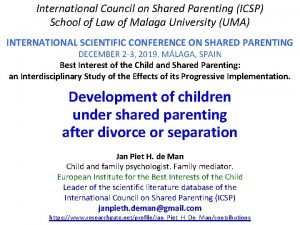 International Council on Shared Parenting ICSP School of