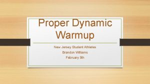 Proper Dynamic Warmup New Jersey Student Athletes Brandon