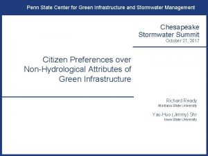 Penn State Center for Green Infrastructure and Stormwater