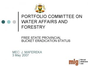 PORTFOLIO COMMITTEE ON WATER AFFAIRS AND FORESTRY FREE