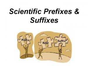 Scientific Prefixes Suffixes Prefixes A prefix is added