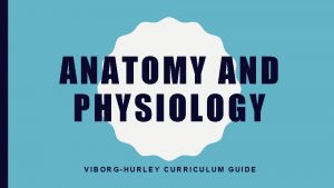 ANATOMY AND PHYSIOLOGY VIBORGHURLEY CURRICULUM GUIDE COURSE DESCRIPTION