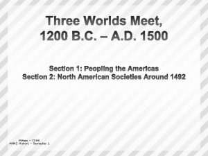 Mitten CSHS AMAZ History Semester 1 Peopling the