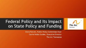 Federal Policy and Its Impact on State Policy