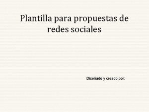 Plantilla para propuestas de redes sociales Diseado y