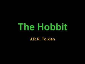 The Hobbit J R R Tolkien Hobbit Hole