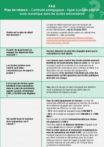 FAQ Plan de relance Continuit pdagogique Appel projets