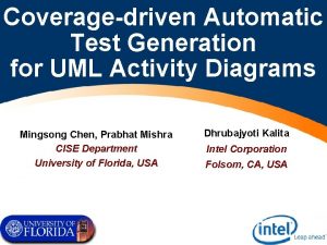 Coveragedriven Automatic Test Generation for UML Activity Diagrams