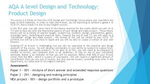 AQA A level Design and Technology Product Design