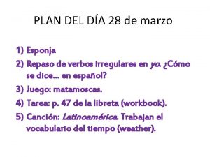 PLAN DEL DA 28 de marzo 1 Esponja