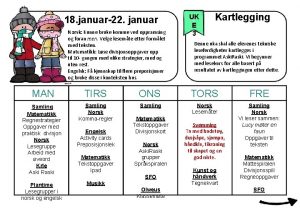 18 januar22 januar Norsk Kunne bruke komme ved