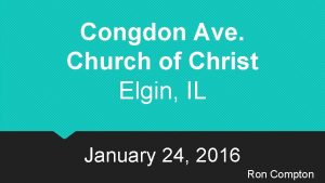 Congdon Ave Church of Christ Elgin IL January